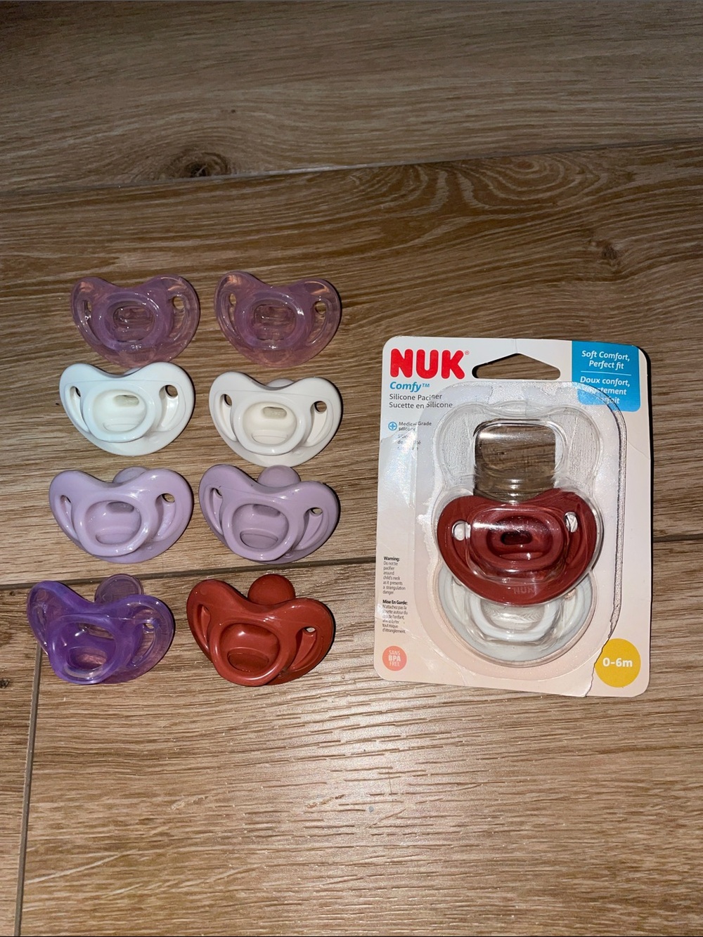 NUK Comfy Silicone Pacifier Lot 0-6m